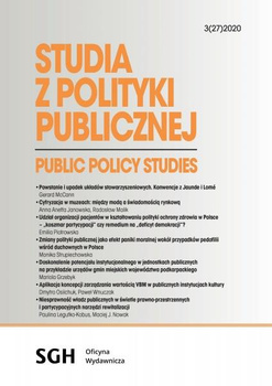 STUDIA Z POLITYKI PUBLICZNEJ 3(27)2020 Public Policy Studies