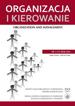 ORGANIZACJA I KIEROWANIE NR 1(171)2016 Organization and Management