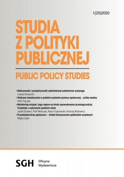 STUDIA Z POLITYKI PUBLICZNEJ 1(25)2020 Public Policy Studies