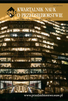 KWARTALNIK NAUK O PRZEDSIĘBIORSTWIE Tom 60 Nr 3(2021)