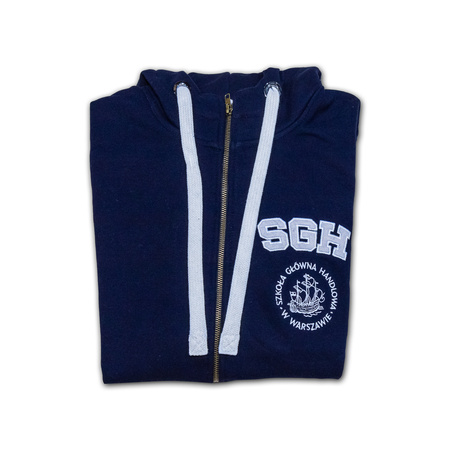 BLUZA MĘSKA GRANATOWA ROZPINANA Z KAPTUREM