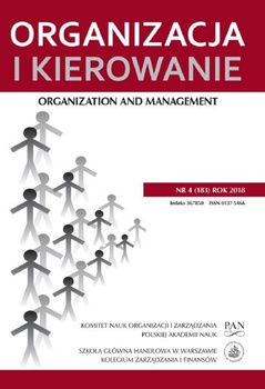 ORGANIZACJA I KIEROWANIE NR 4 (183) 2018 Organization and Management