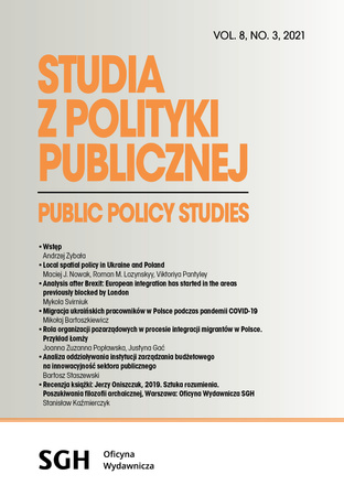 STUDIA Z POLITYKI PUBLICZNEJ 3(31)2021 Public Policy Studies