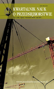 KWARTALNIK NAUK O PRZEDSIĘBIORSTWIE nr 3 (48) lipiec - wrzesień 2018