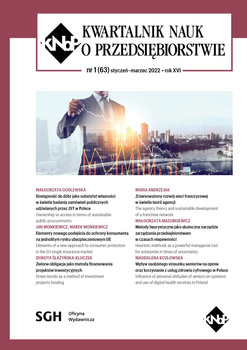 KWARTALNIK NAUK O PRZEDSIĘBIORSTWIE Tom 63 Nr 1 (2022)