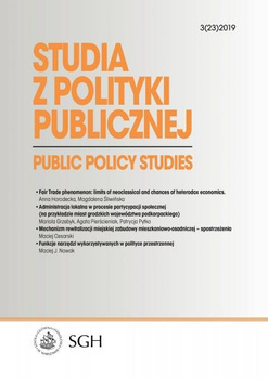 STUDIA Z POLITYKI PUBLICZNEJ 3 (23) 2019 Public Policy Studies