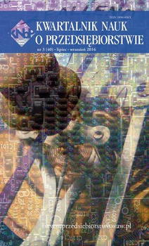 KWARTALNIK NAUK O PRZEDSIĘBIORSTWIE nr 3 (40) lipiec-wrzesień 2016