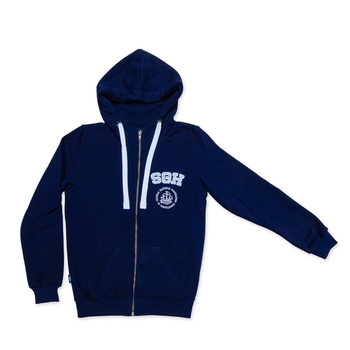 BLUZA MĘSKA GRANATOWA ROZPINANA Z KAPTUREM