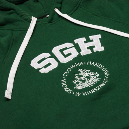 BLUZA KANGURKA DAMSKA ZIELONA Z HAFTEM