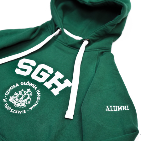 BLUZA KANGURKA DAMSKA ZIELONA Z HAFTEM