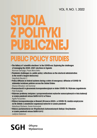 STUDIA Z POLITYKI PUBLICZNEJ 1(33)2022 Public Policy Studies