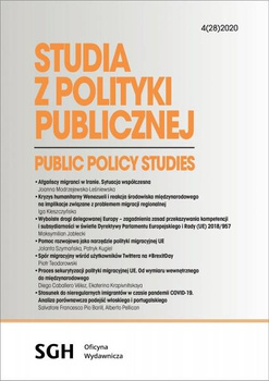 STUDIA Z POLITYKI PUBLICZNEJ 4(28)2020 Public Policy Studies