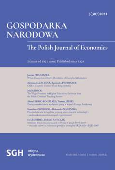 GOSPODARKA NARODOWA. THE POLISH JOURNAL OF ECONOMICS 3/2021