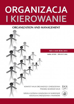 ORGANIZACJA I KIEROWANIE NR 4(169)2015 Organization and Management