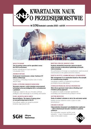KWARTALNIK NAUK O PRZEDSIĘBIORSTWIE Tom 76 Nr 2 (2025)