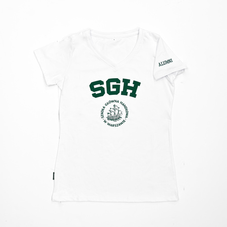 KOSZULKA T-SHIRT BIAŁA DAMSKA Z HAFTEM