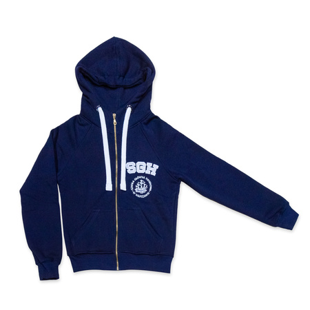 BLUZA DAMSKA GRANATOWA ROZPINANA Z KAPTUREM