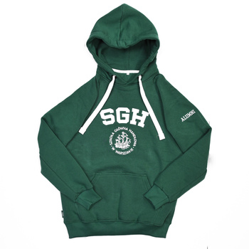 BLUZA KANGURKA DAMSKA ZIELONA Z HAFTEM