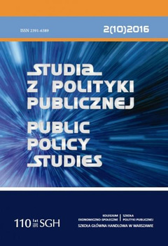 STUDIA Z POLITYKI PUBLICZNEJ 2(10) 2016 Public Policy Studies