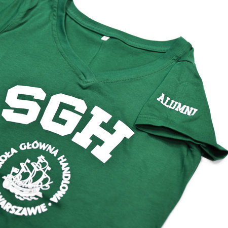 KOSZULKA T-SHIRT ZIELONA DAMSKA Z HAFTEM