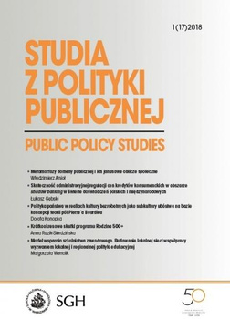STUDIA Z POLITYKI PUBLICZNEJ 1(17) 2018 Public Policy Studies