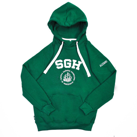 BLUZA KANGURKA DAMSKA ZIELONA Z HAFTEM