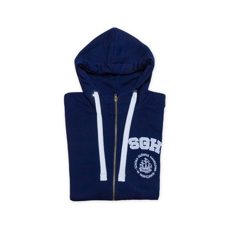 BLUZA MĘSKA GRANATOWA ROZPINANA Z KAPTUREM