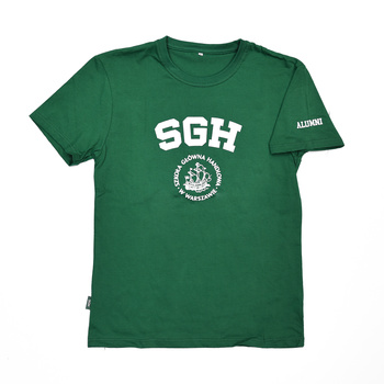 KOSZULKA T-SHIRT ZIELONA MĘSKA Z HAFTEM