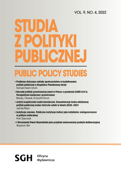 STUDIA Z POLITYKI PUBLICZNEJ 4(36)2022 Public Policy Studies