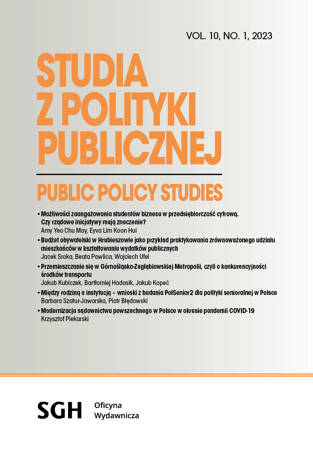 STUDIA Z POLITYKI PUBLICZNEJ VOL. 10, NO.1, 2023 Public Policy Studies